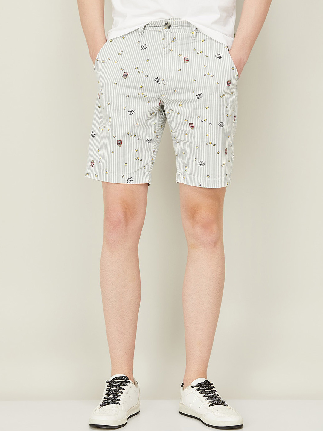 

Fame Forever by Lifestyle Men Conversational Printed Cotton Regular Shorts, Grey