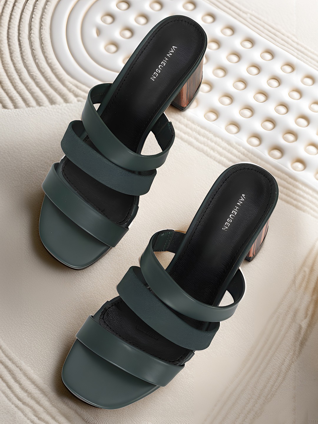 

Van Heusen Woman Open Toe Block Heels, Teal