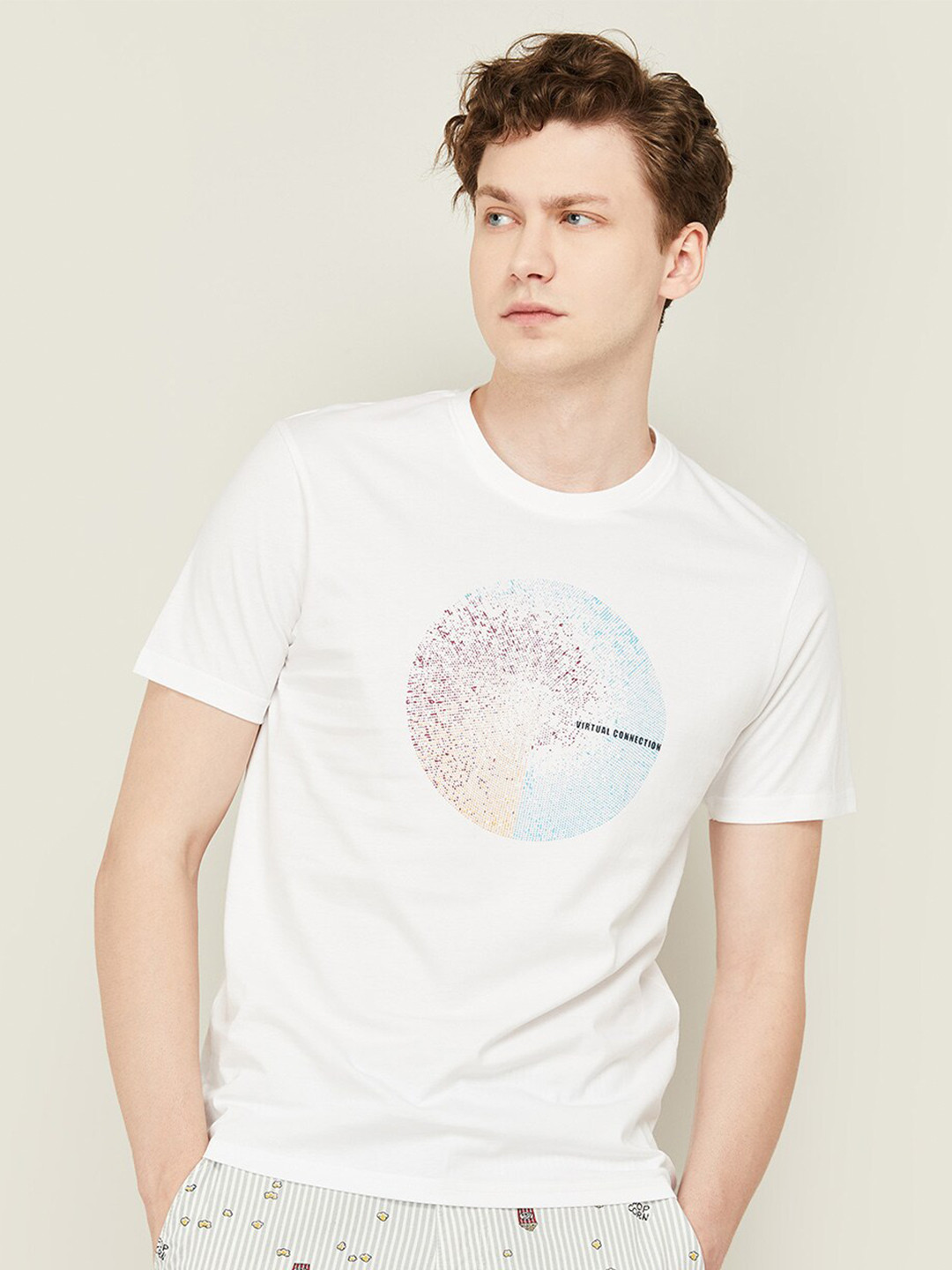 

Bossini Abstract Printed Slim Fit T-shirt, White