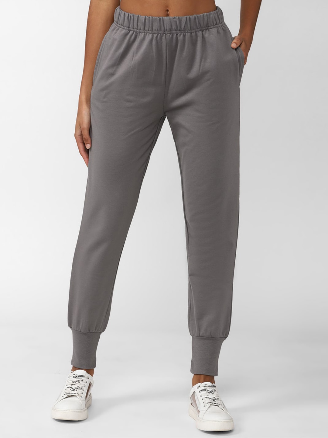 

FOREVER 21 Women Mid-Rise Joggers, Grey