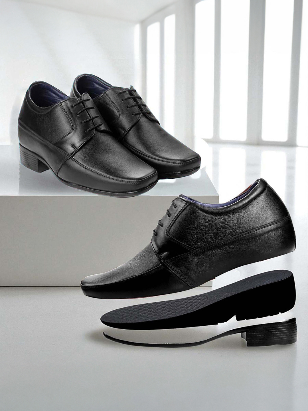 Bxxy Men Hidden Elevator Height Increasing Formal Derby Lace-up