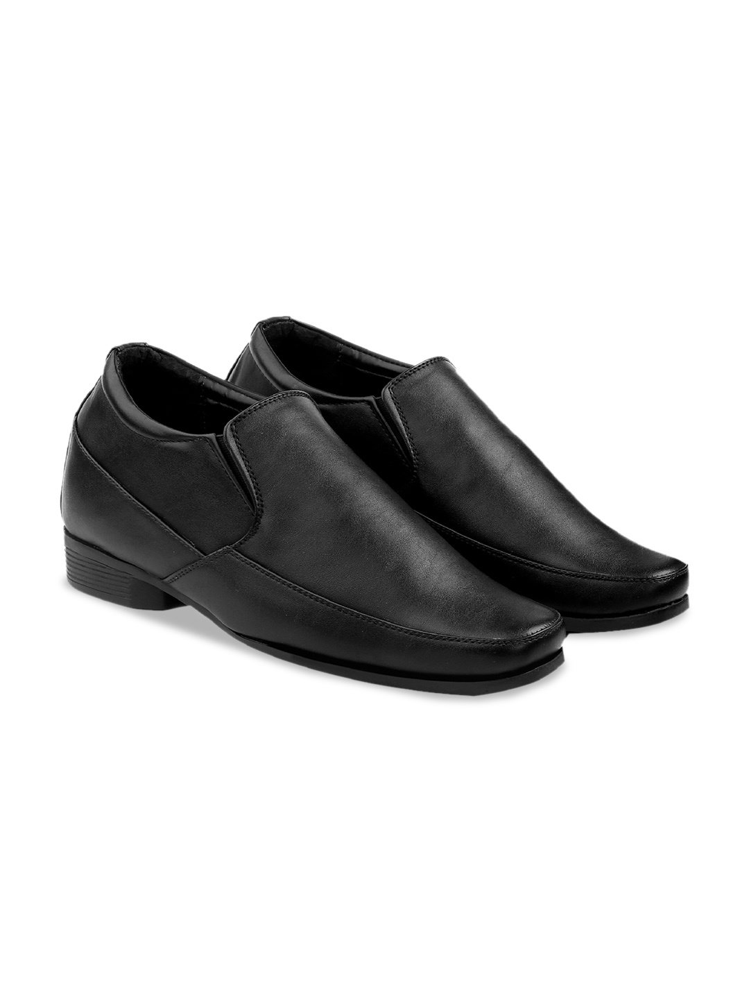 

Bxxy Men Textured Height Increasing Formal Slip On Shoes, Black