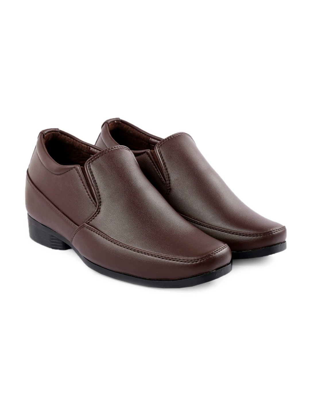 

Bxxy Men Textured Height Increasing Formal Slip-On Shoes, Brown
