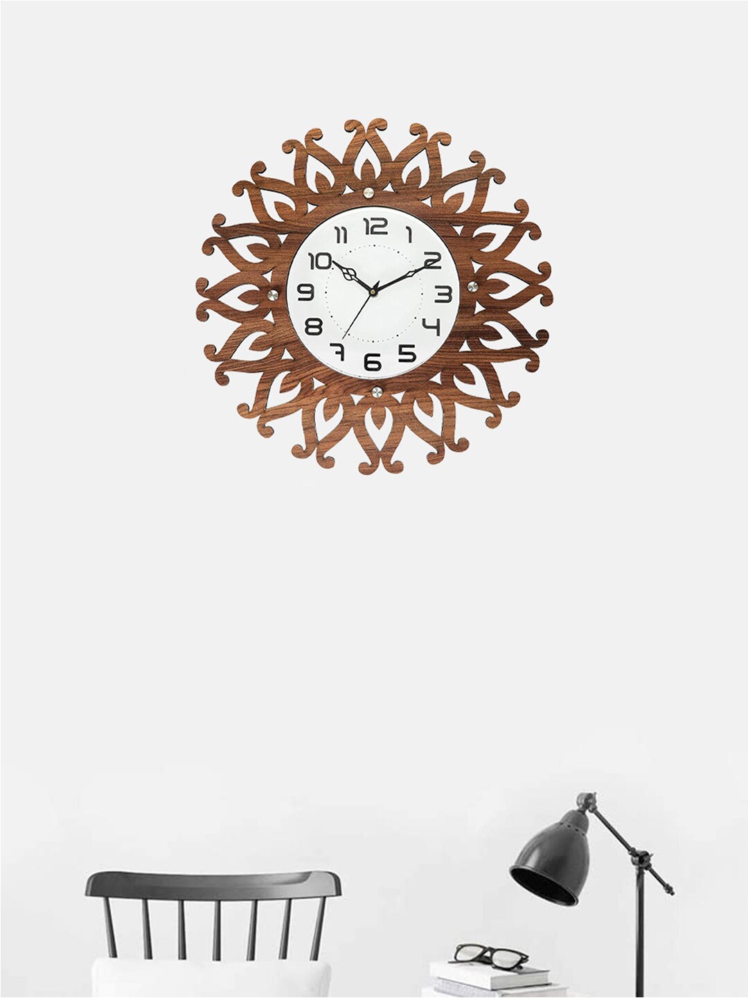 

Kuber Industries Brown & White Abstract Shaped Analogue Contemporary Wall Clock