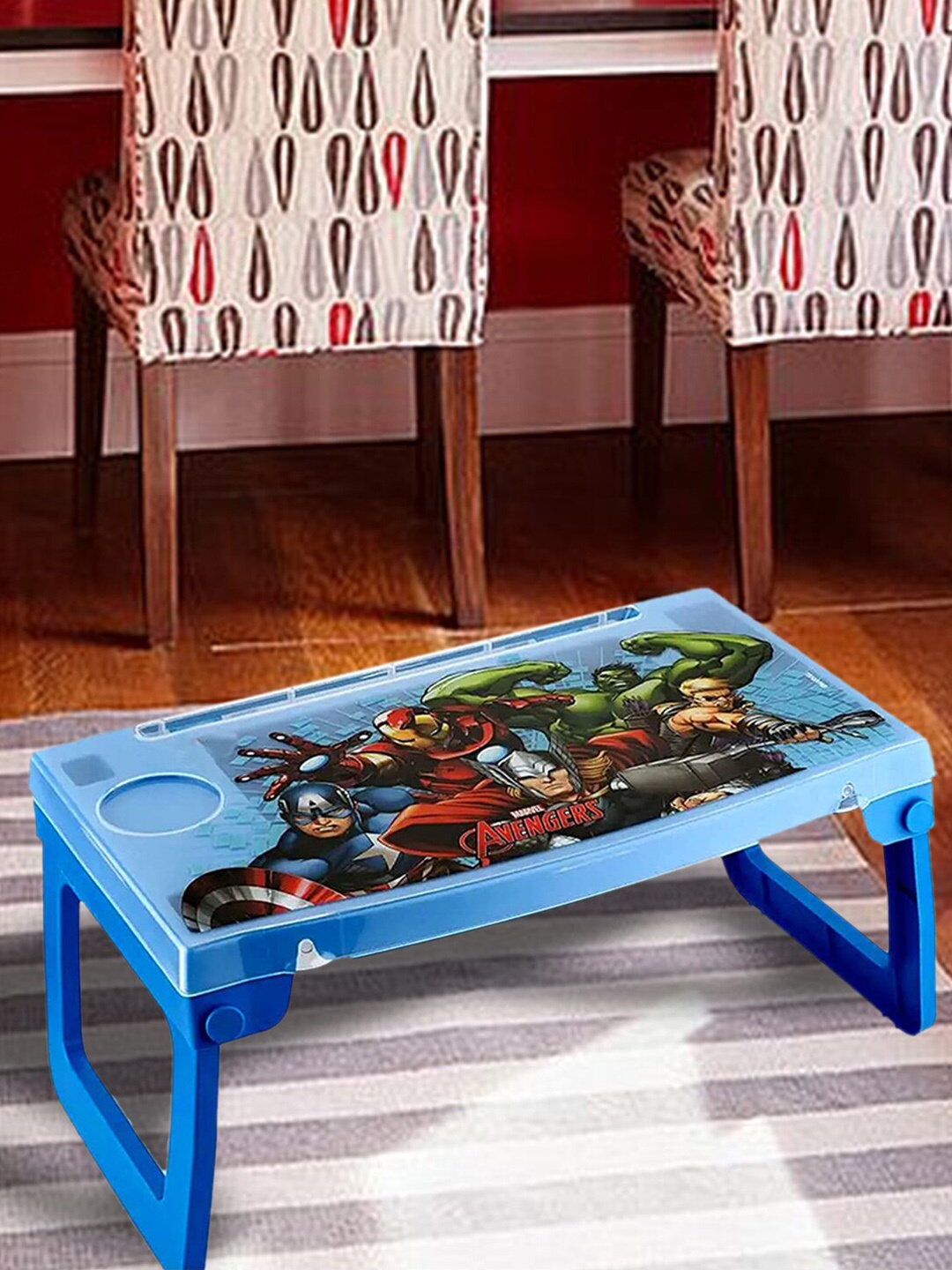 

Kuber Industries Blue & Red Marvel Avengers Printed Foldable Laptop Table