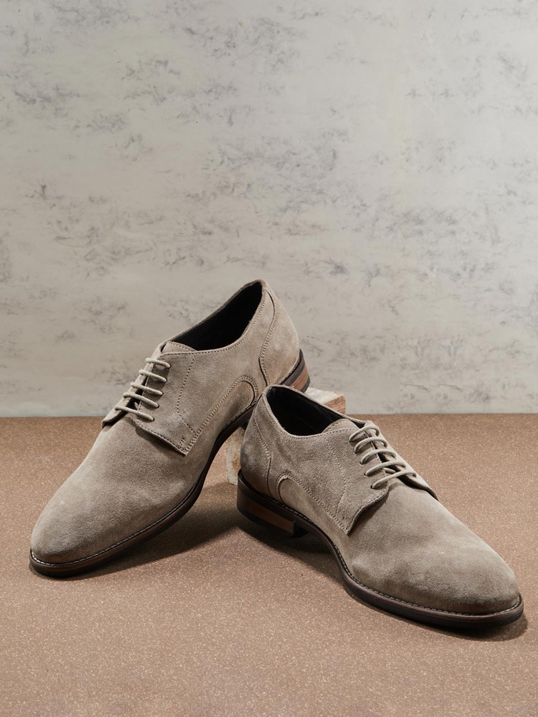 

Fabindia Men Comfort Insole Suede Leather Derbys, Beige