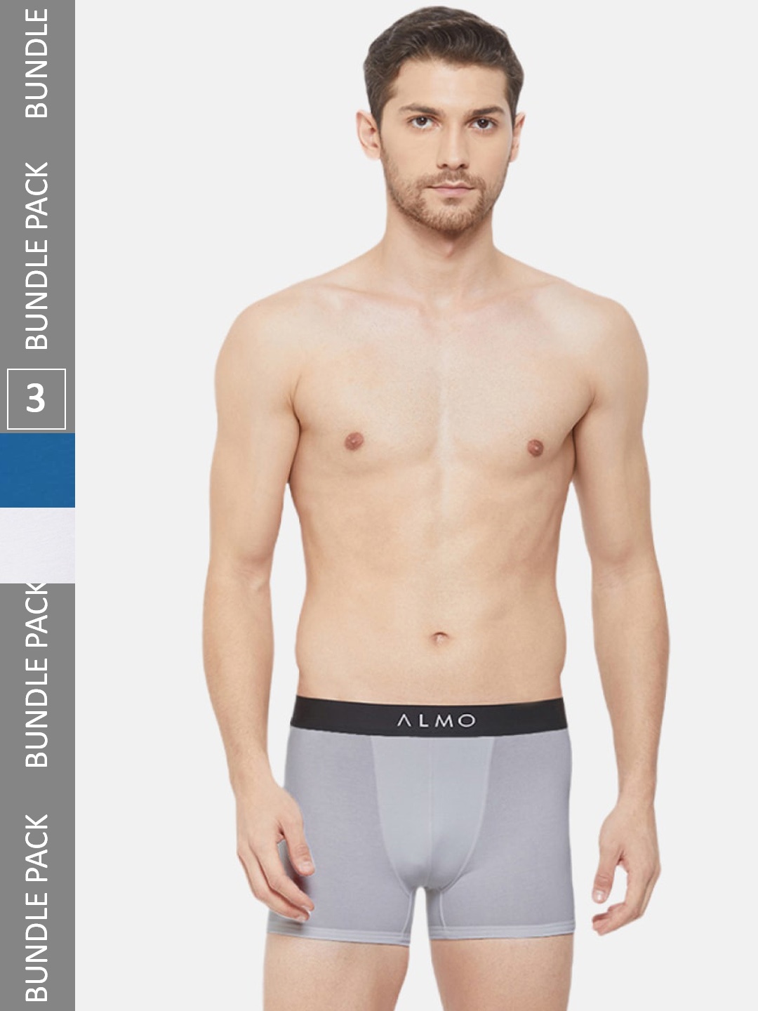 

Almo Wear Men Pack Of 5 4-Way Stretch Anti-Microbial Finish Trunks, Grey