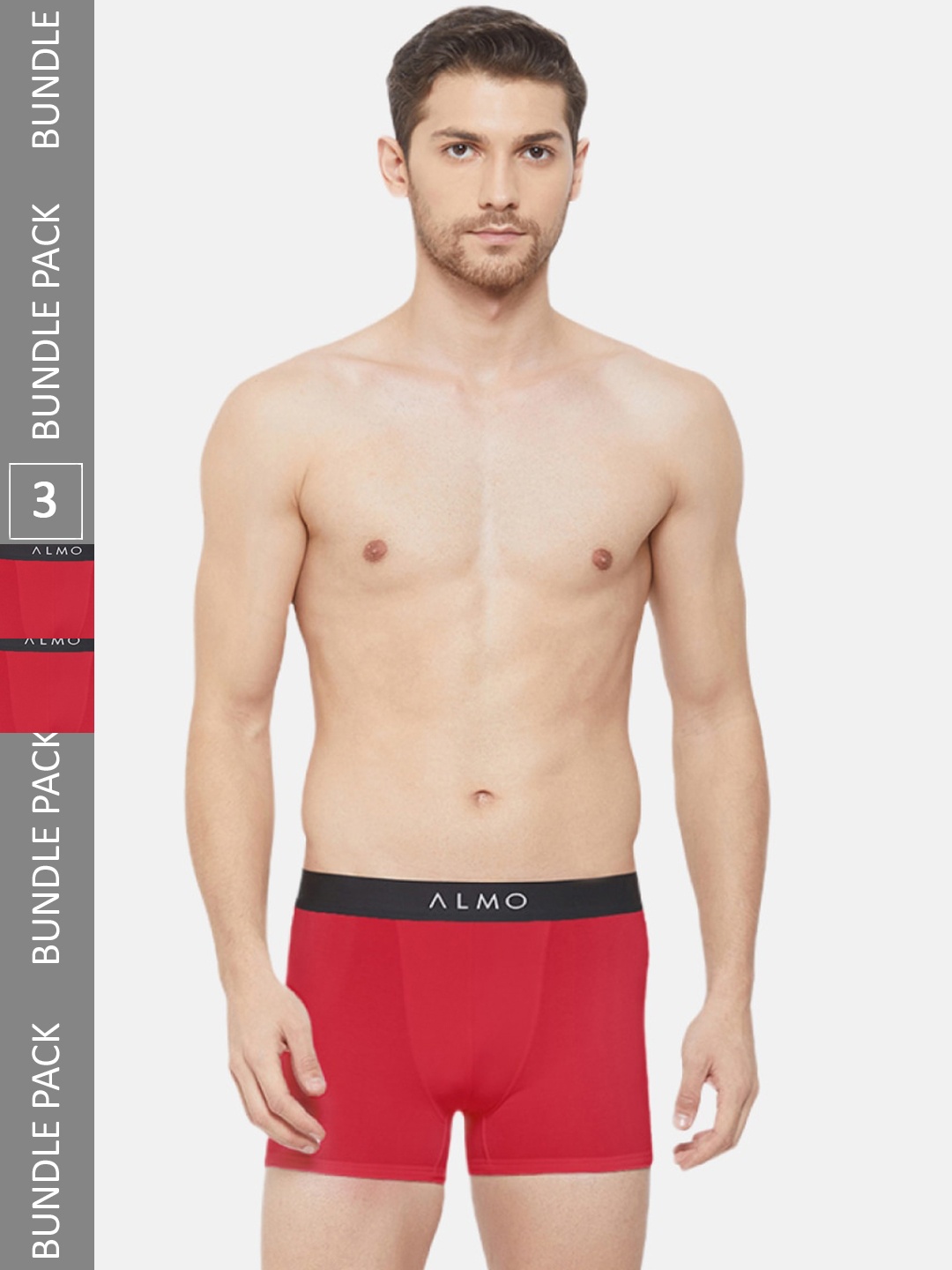 

Almo Wear Men Pack Of 3 Anti-Bacterial & Anti-Odour Trunks, Red