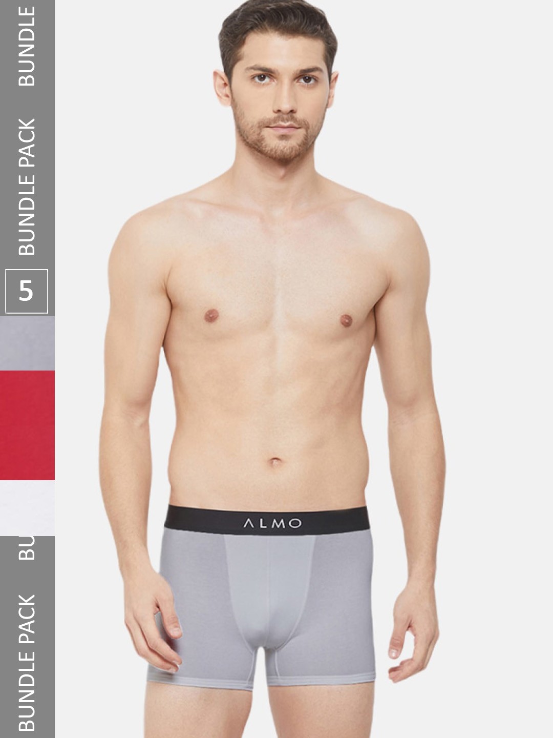 

Almo Wear Men Pack Of 5 4-Way Stretch Anti-Microbial Finish Trunks, White