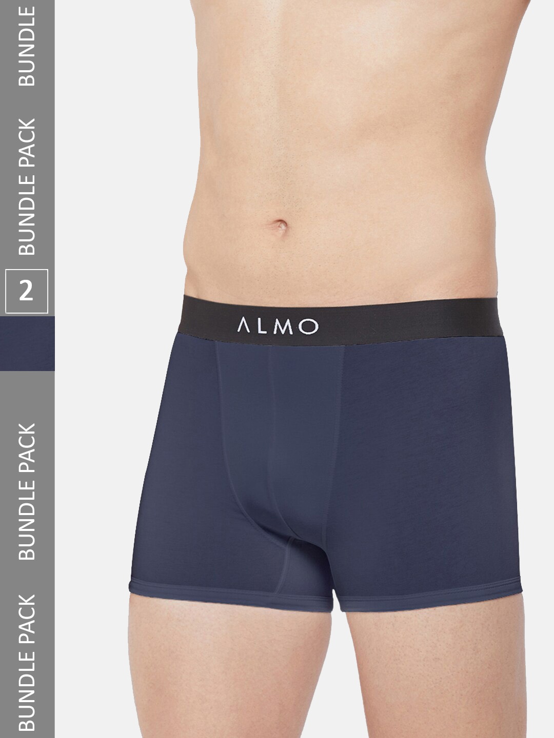 

Almo Wear Men Pack Of 2 4-Way Stretch Anti-Microbial Finish Trunks, Navy blue