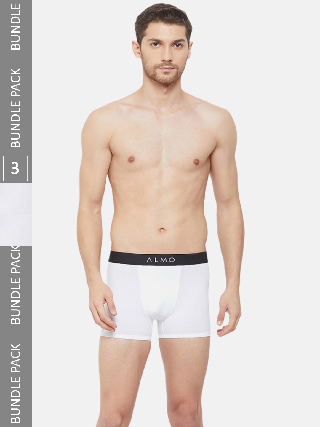 

Almo Wear Men Pack Of 3 4-Way Stretch Anti-Microbial Finish Trunks, White