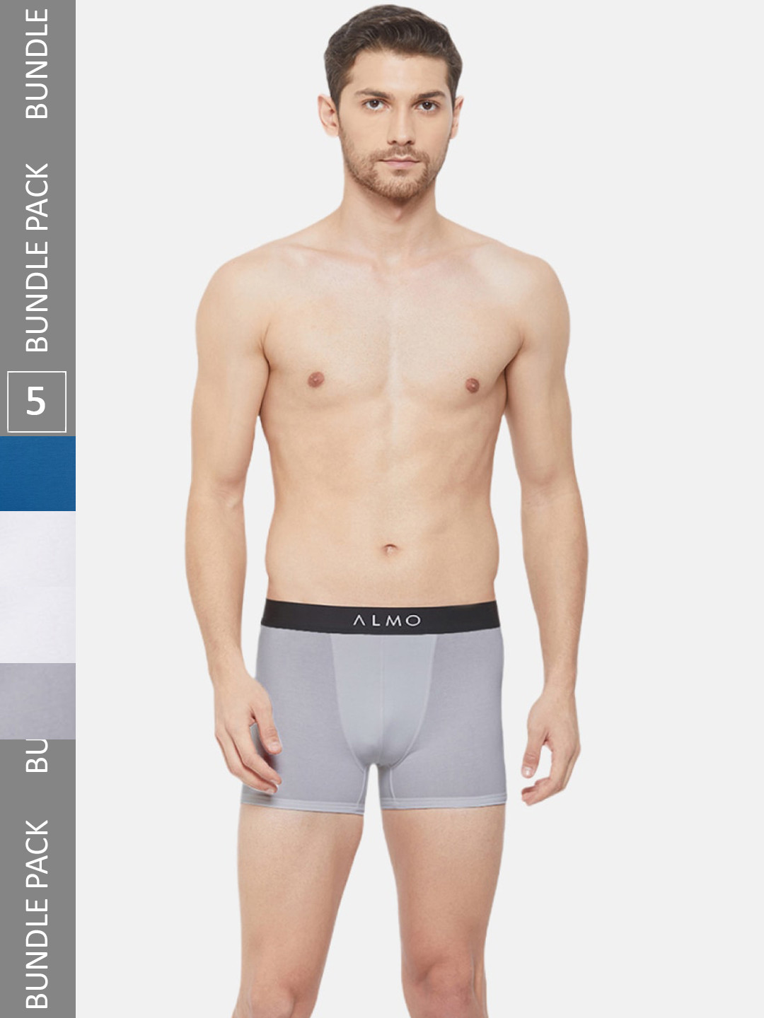 

Almo Wear Men Pack Of 5 4-Way Stretch Anti-Microbial Finish Trunks, White