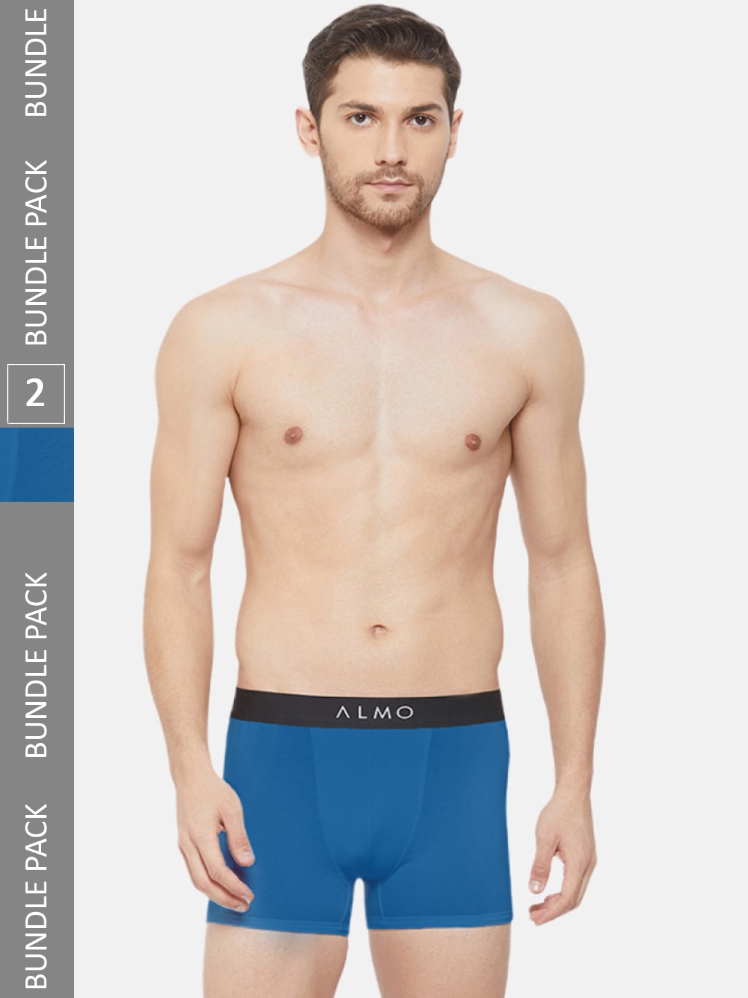 

Almo Wear Men Pack Of 2 4-Way Stretch Anti-Microbial Finish Trunks, Blue