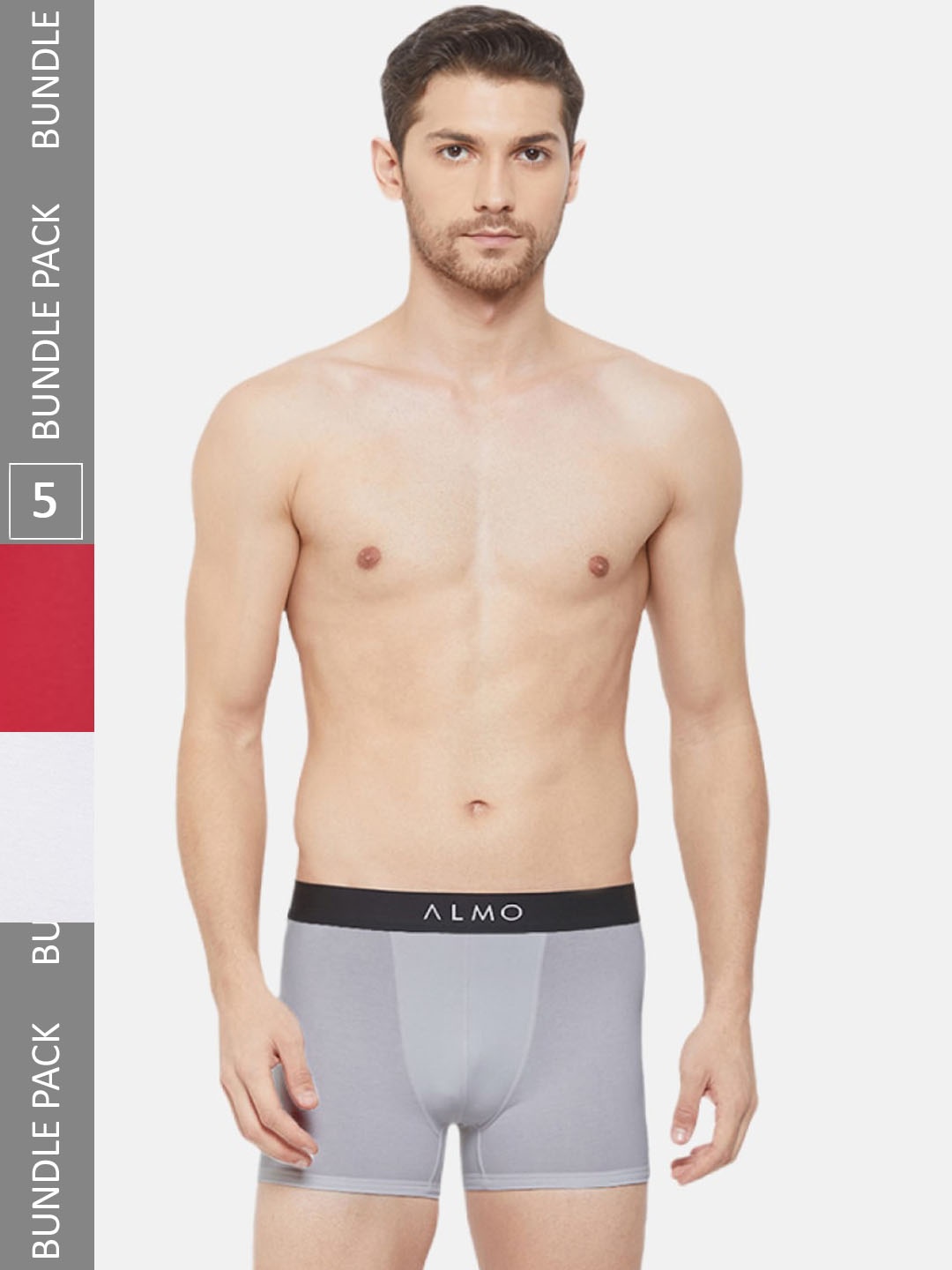 

Almo Wear Men Pack Of 5 4-Way Stretch Anti-Microbial Finish Trunks, White
