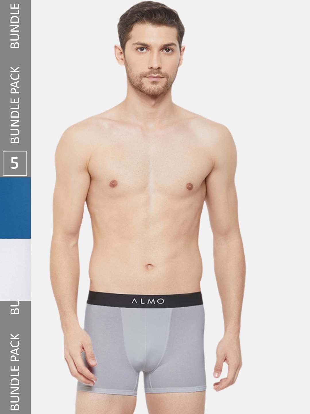 

Almo Wear Men Pack Of 5 4-Way Stretch Anti-Microbial Finish Trunks, White