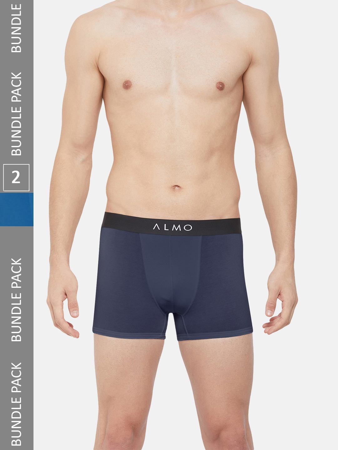 

Almo Wear Men Pack Of 2 4-Way Stretch Anti-Microbial Finish Trunks, Navy blue