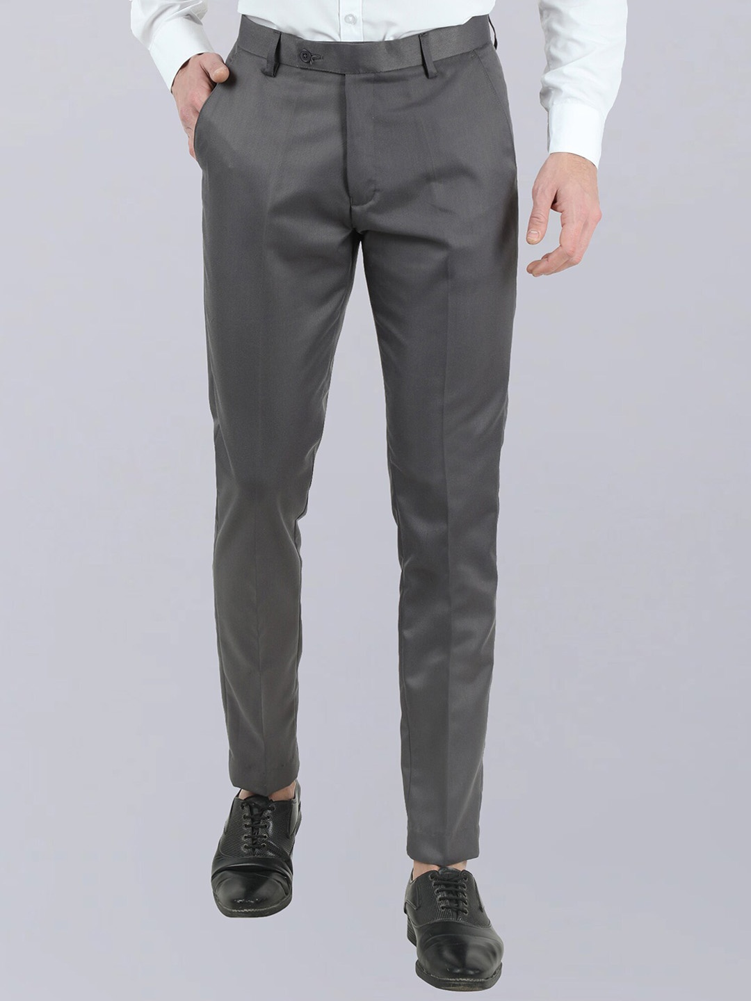 

VEI SASTRE Men Smart Slim Fit Formal Trouser, Grey