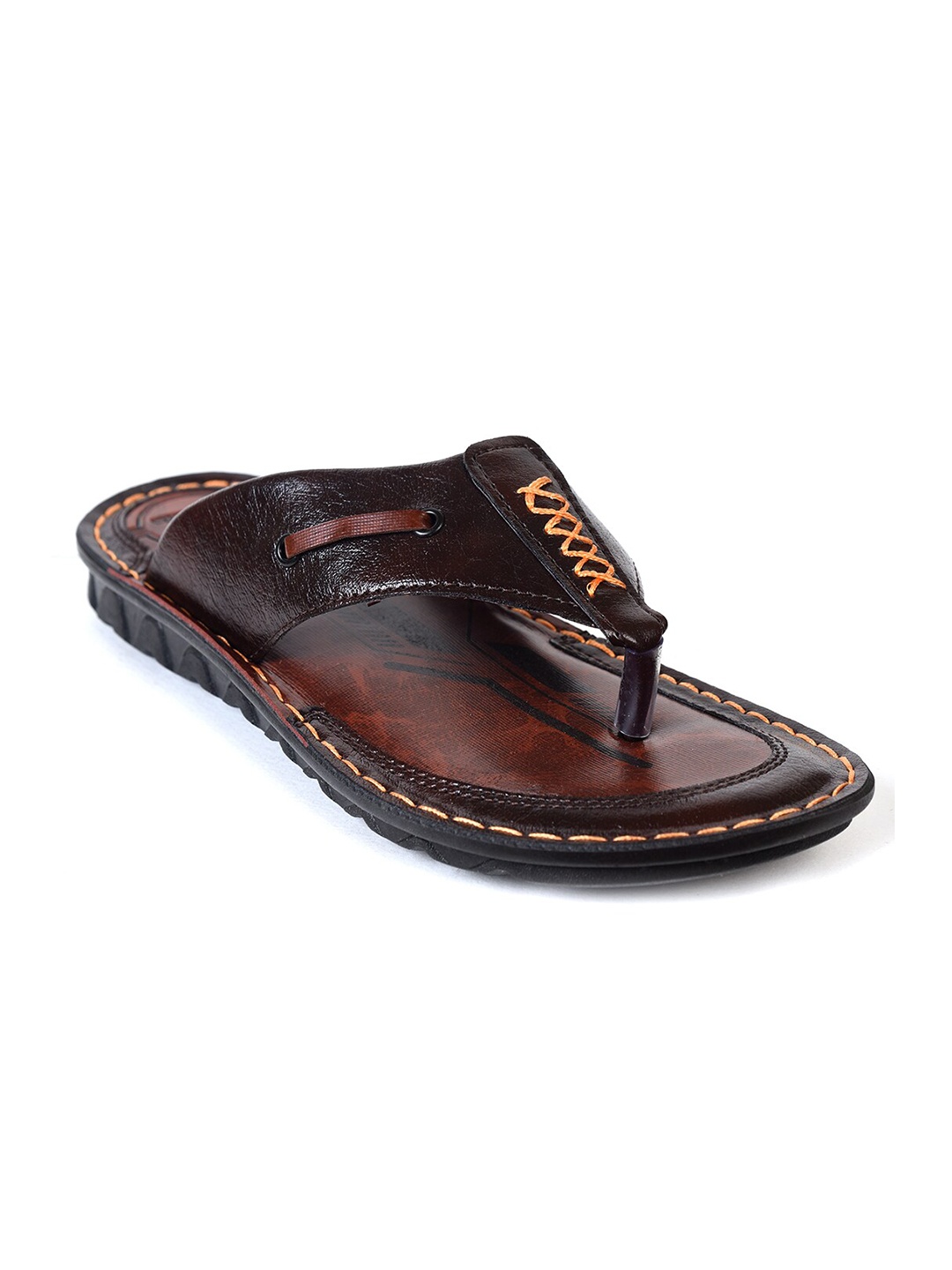 

Ajanta Men Textured Open Toe Comfort Sandals, Brown