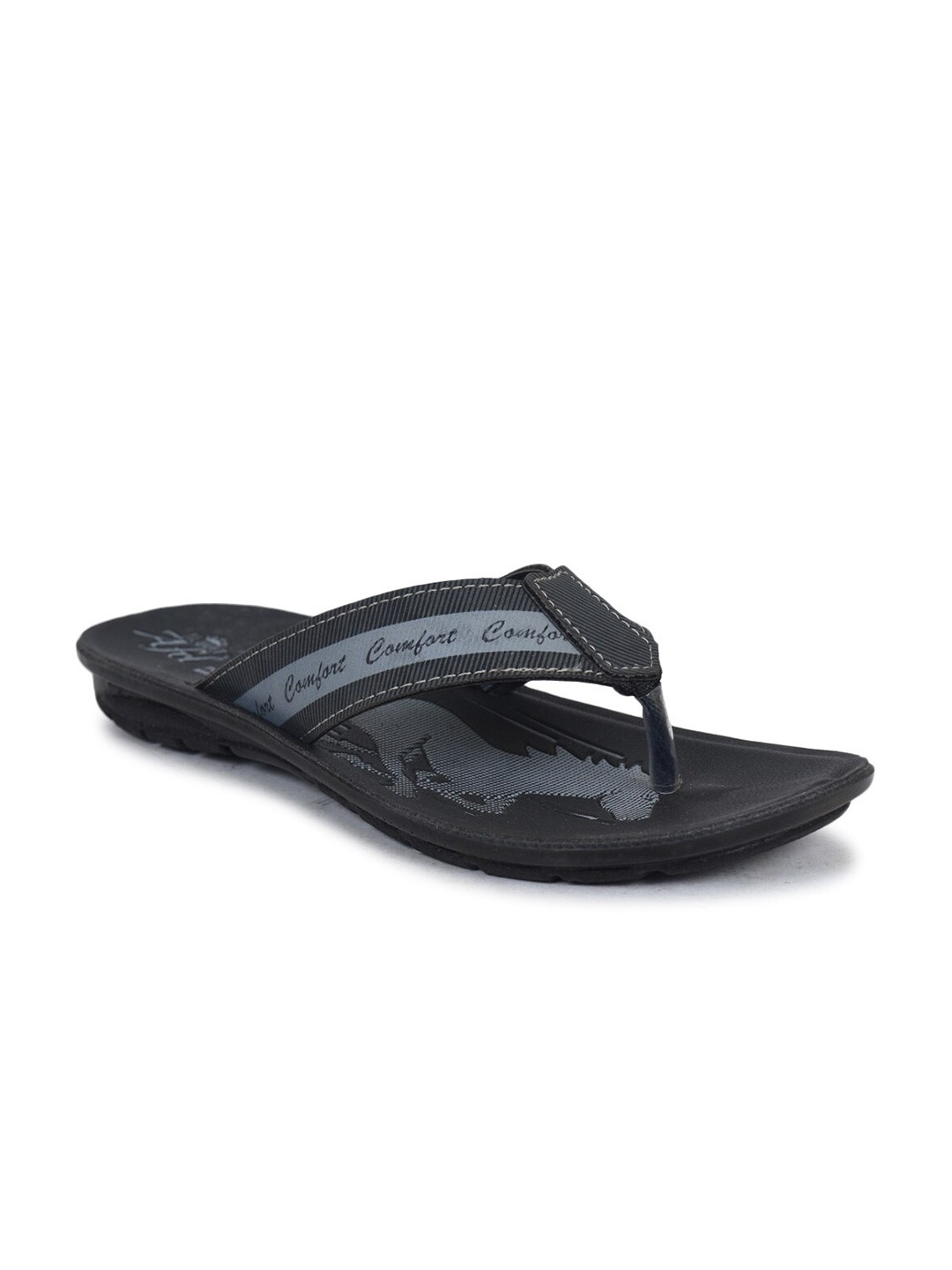 

Ajanta Men Printed Open Toe Comfort Sandals, Black