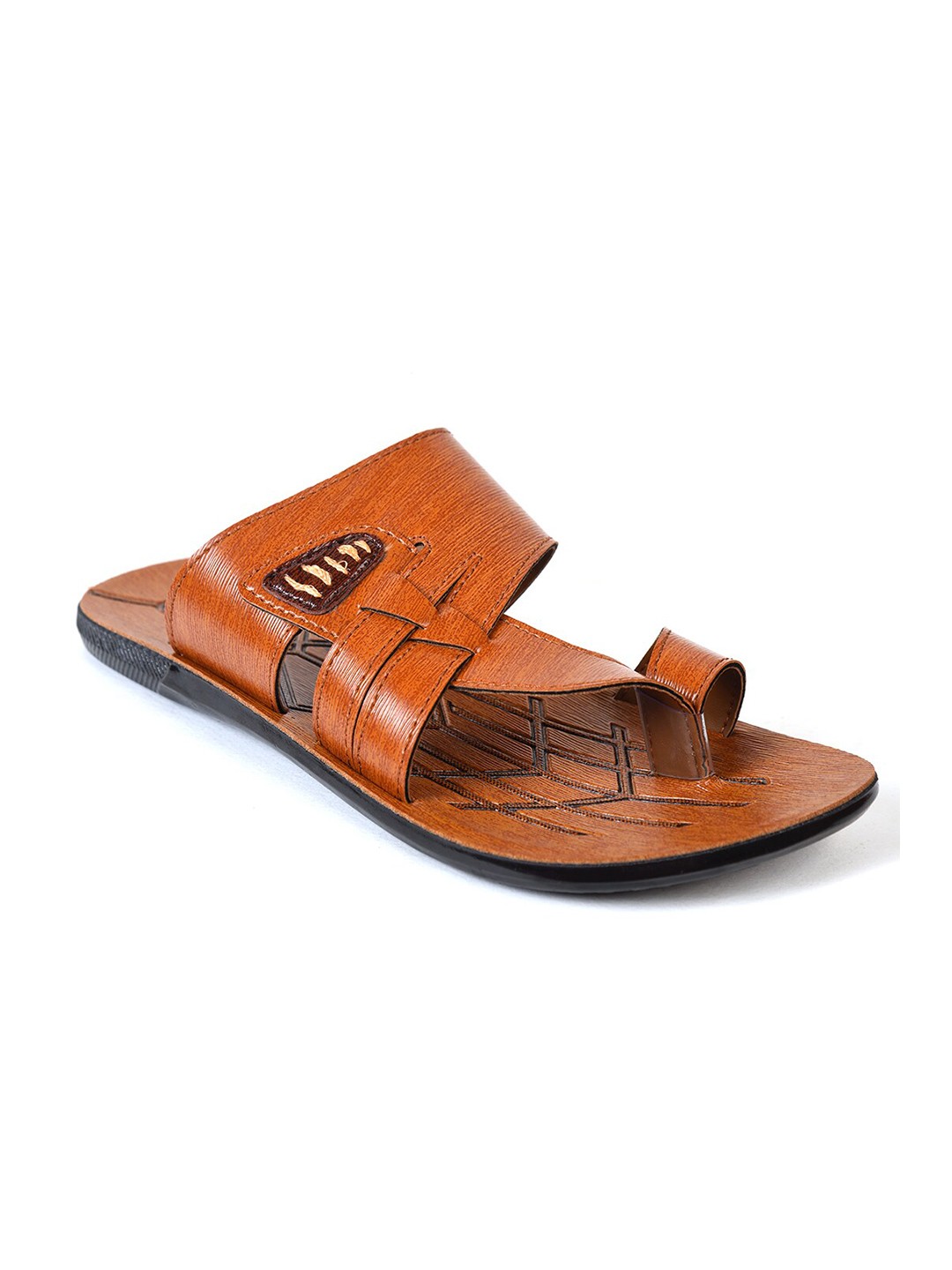 

Ajanta Men One Toe Comfort Sandals, Tan