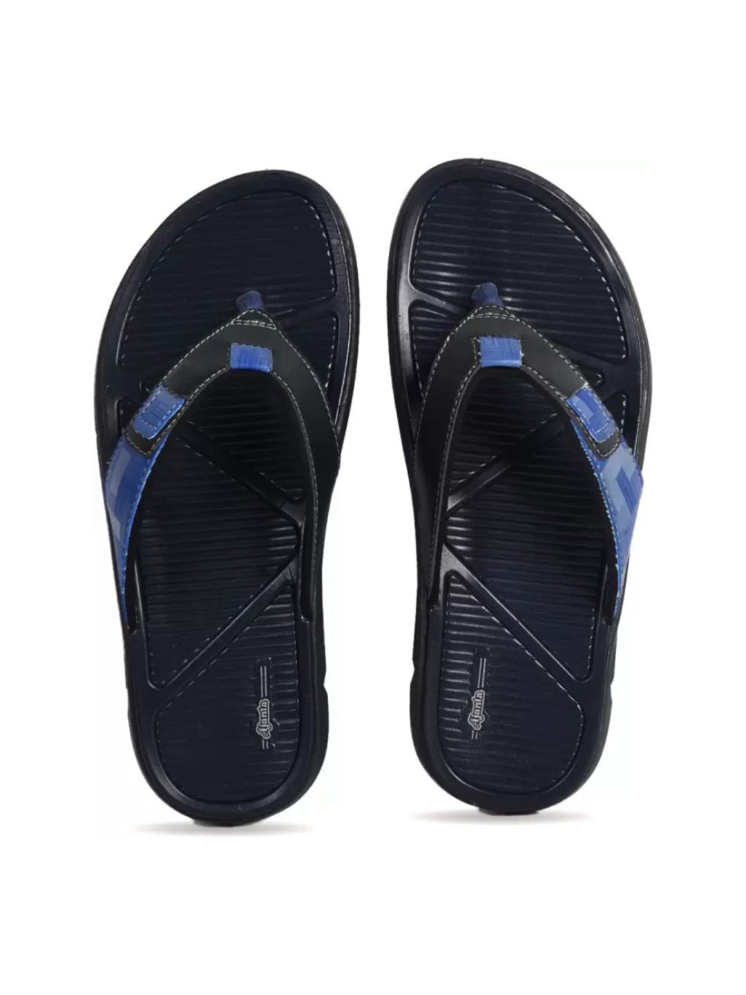 

Ajanta Men Printed Open Toe Comfort Sandals, Navy blue