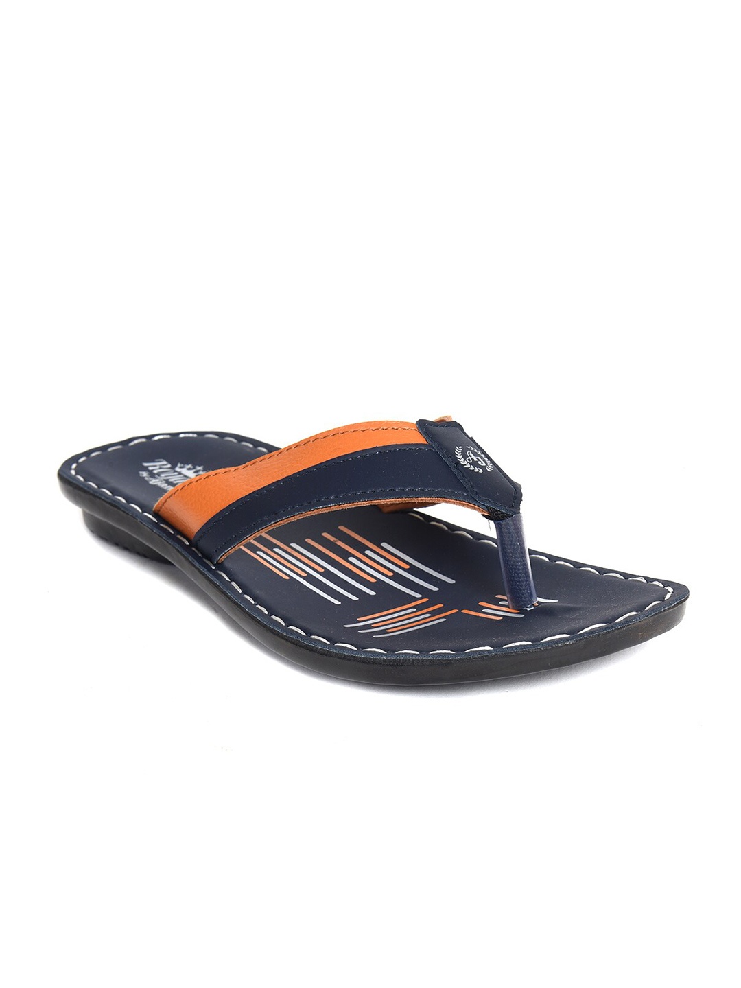 

Ajanta Men Printed T-Straps Comfort Sandals, Blue