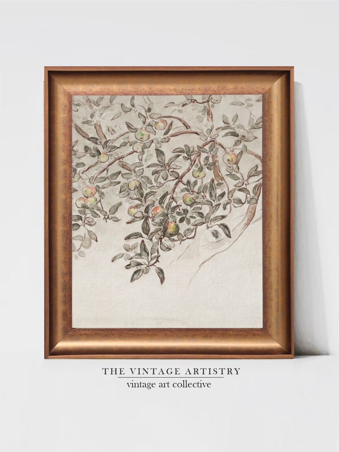 

THE VINTAGE ARTISTRY Brown & Beige Antique Botanical Painting Wall Art