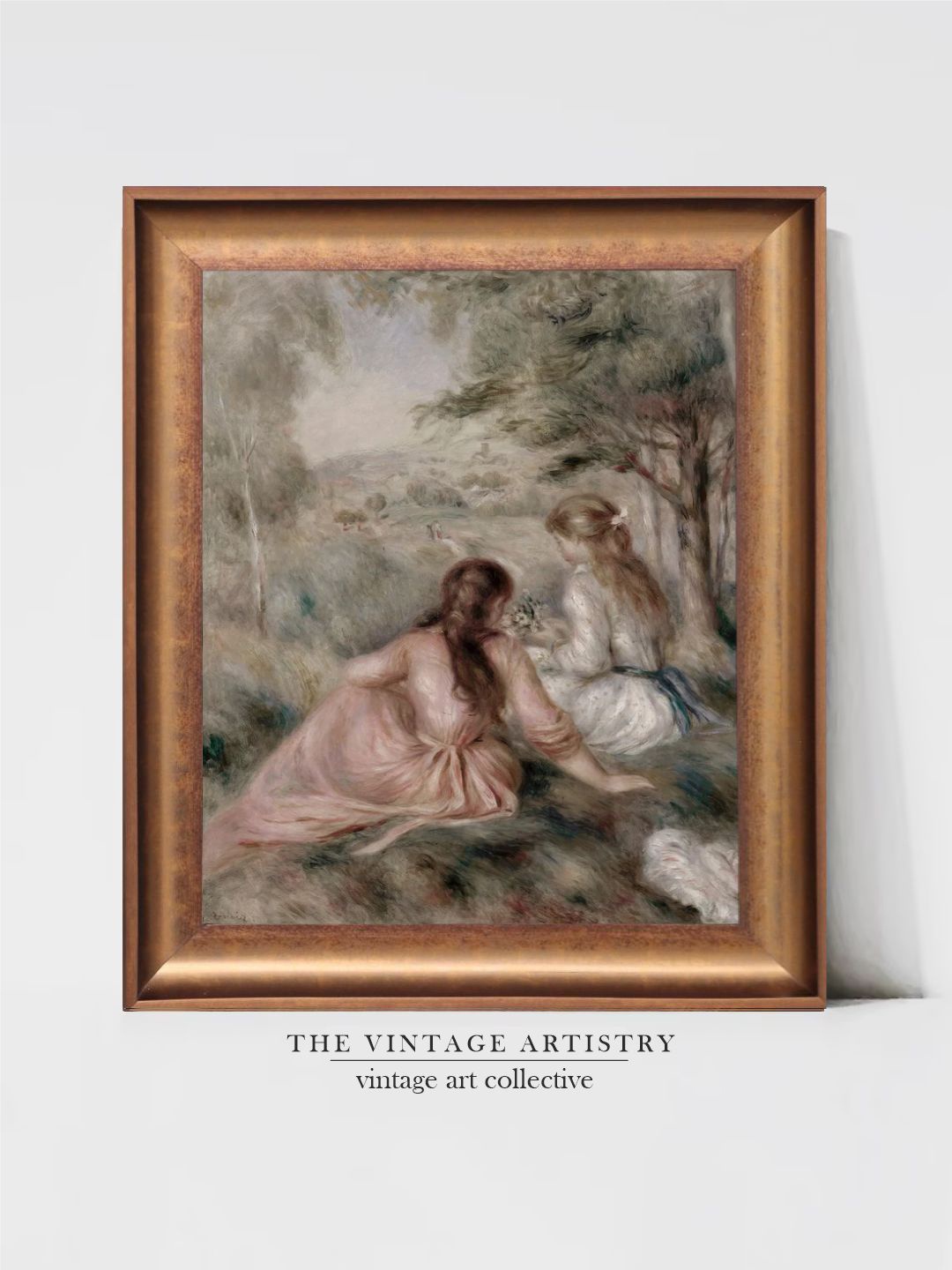

THE VINTAGE ARTISTRY Beige Renoir Painted Wall Art