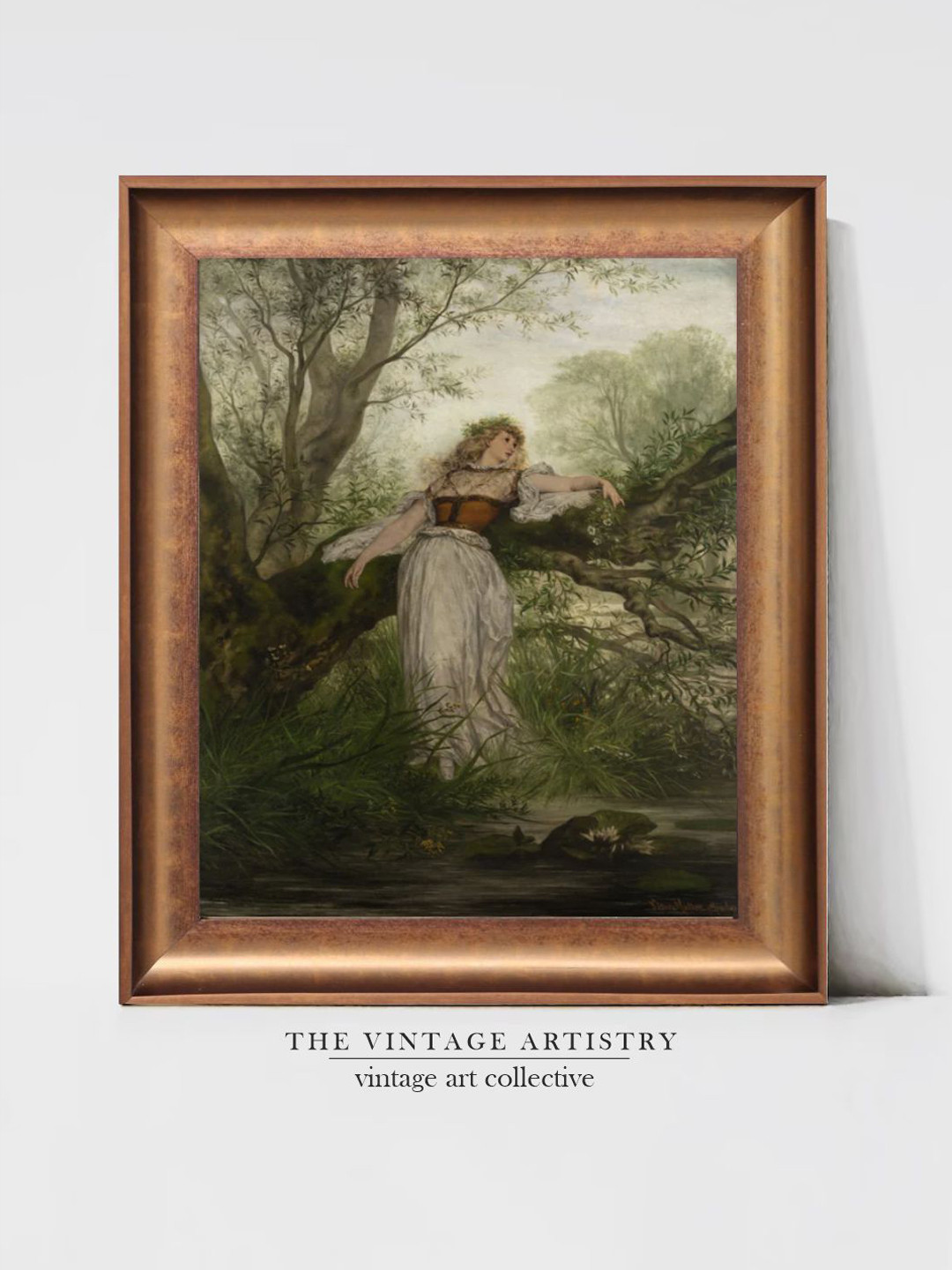

THE VINTAGE ARTISTRY Green & Brown Vintage Printable Painting Wall Art