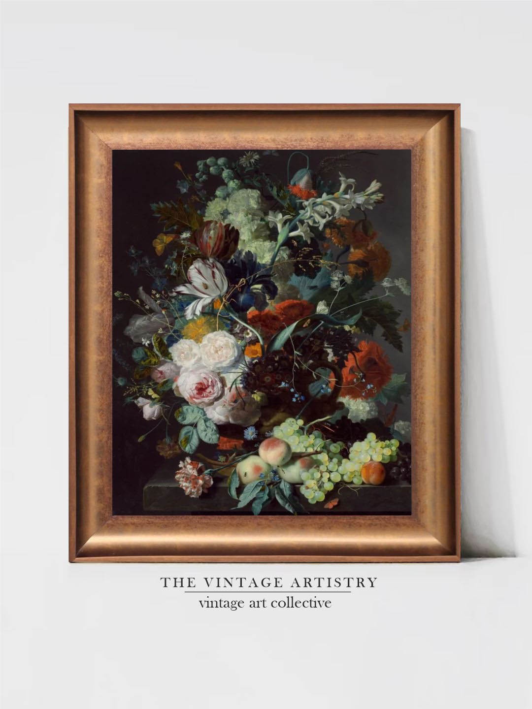 

THE VINTAGE ARTISTRY Floral Painted Wall Art, Beige