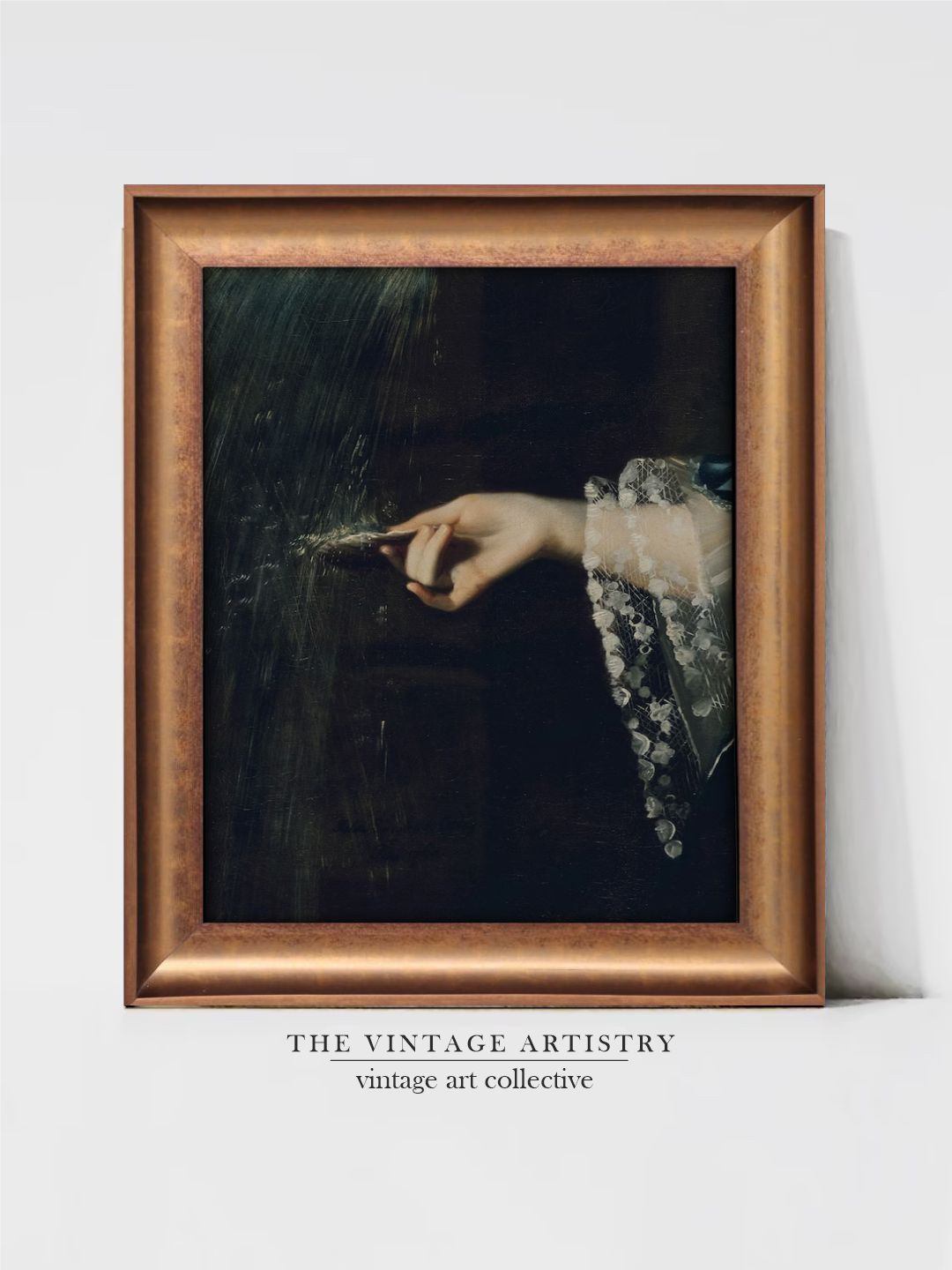 

THE VINTAGE ARTISTRY Black & Brown Victorian Painting Wall Art