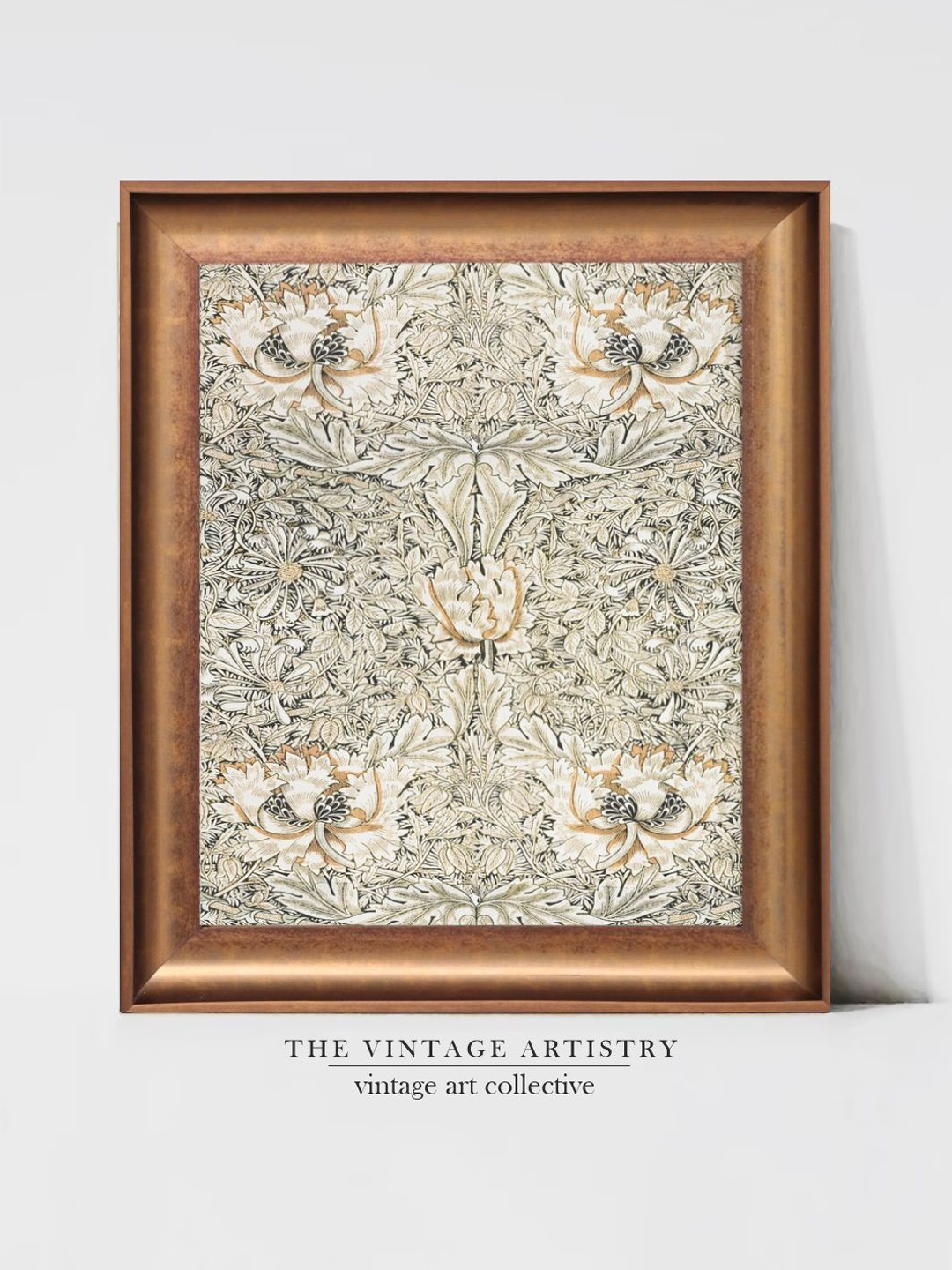 

THE VINTAGE ARTISTRY Beige Vintage Textile Painted Wall Art