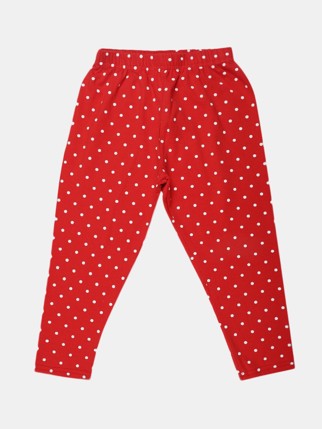 

V-Mart Girls Printed Ankle-Length Cotton Lycra Leggings, Red