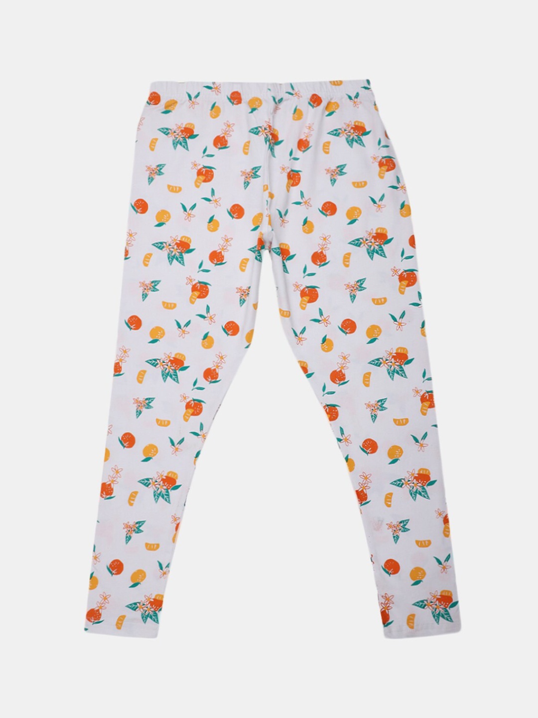 

V-Mart Girls Printed Ankle-Length Cotton Lycra Leggings, White