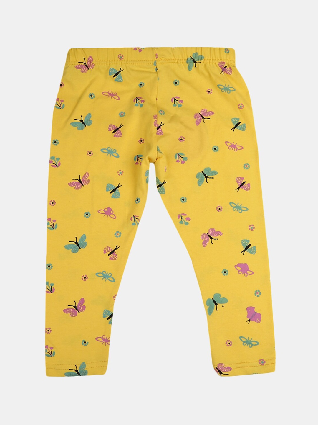 

V-Mart Girls Printed Ankle-Length Leggings, Yellow