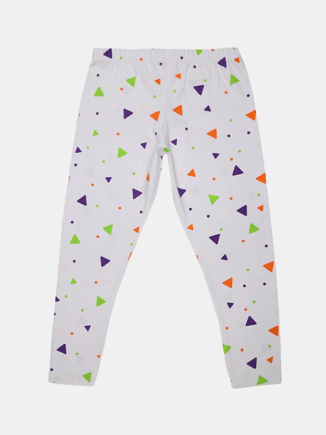 

V-Mart Girls Printed Cotton Lycra Ankle Length Leggings, White