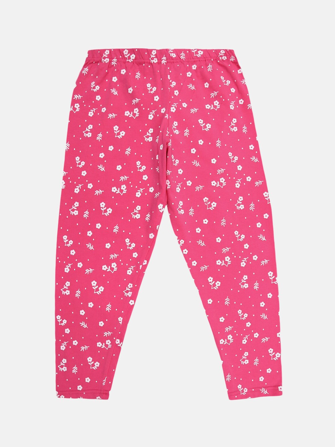 

V-Mart Girls Printed Cotton Lycra Ankle Length Legging, Pink
