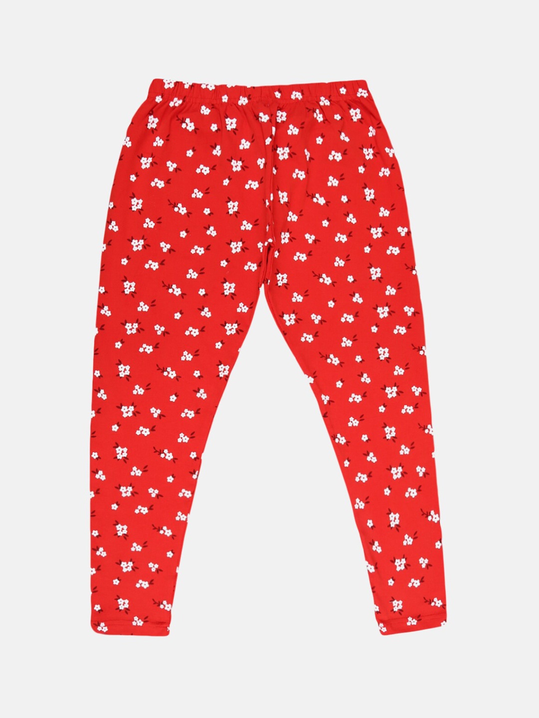 

V-Mart Girls Printed Cotton Lycra Ankle Length Legging, Red