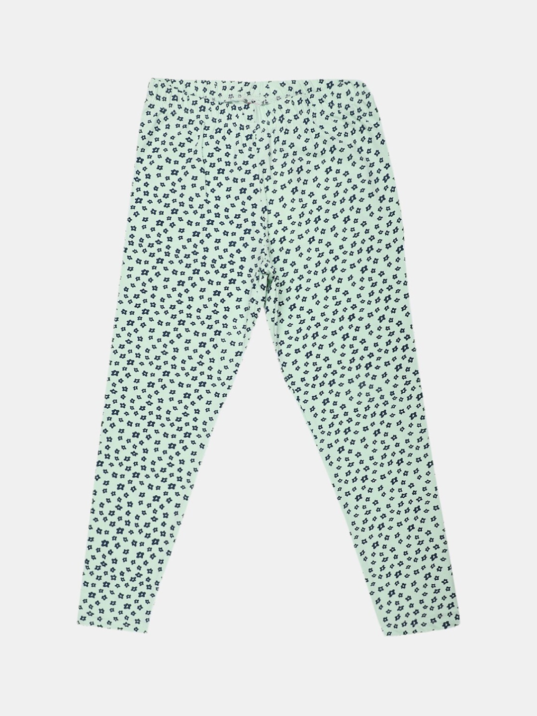 

V-Mart Girls Printed Cotton Lycra Ankle Length Legging, Sea green