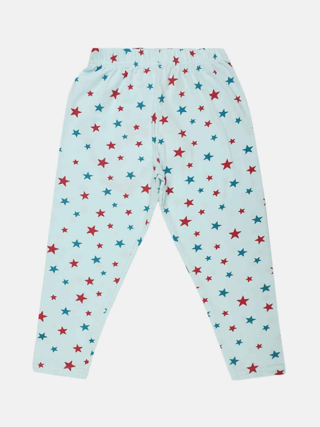 

V-Mart Girls Printed Ankle Length Cotton Lycra Leggings, Blue