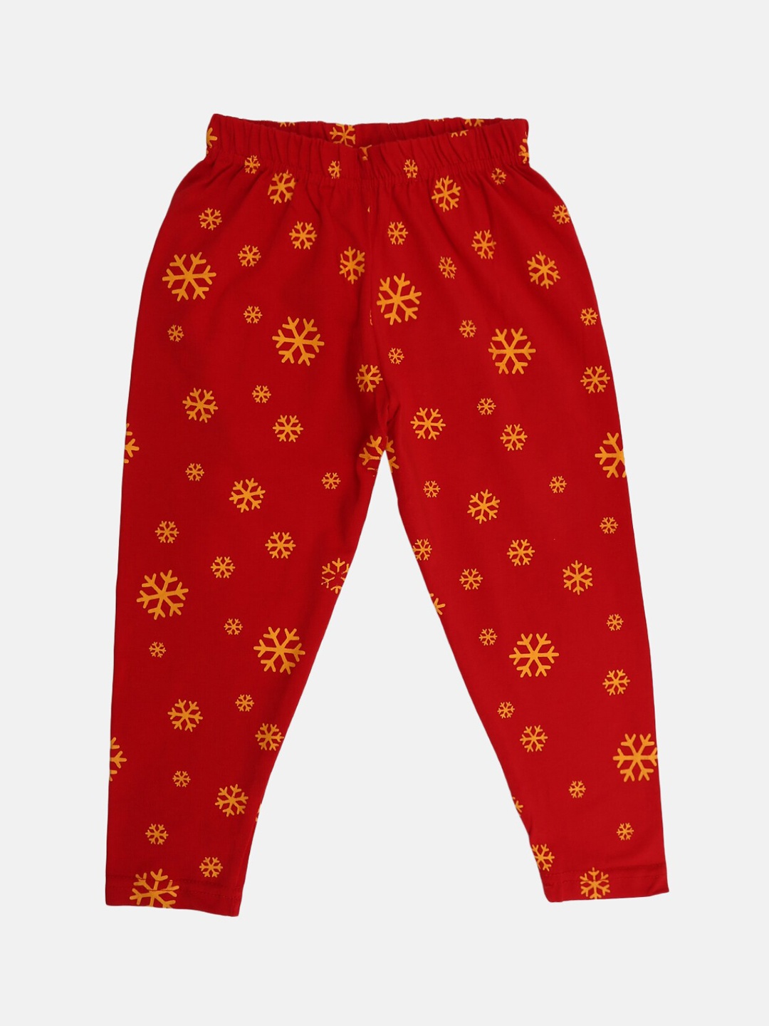 

V-Mart Girls Printed Ankle-Length Cotton Lycra Leggings, Red