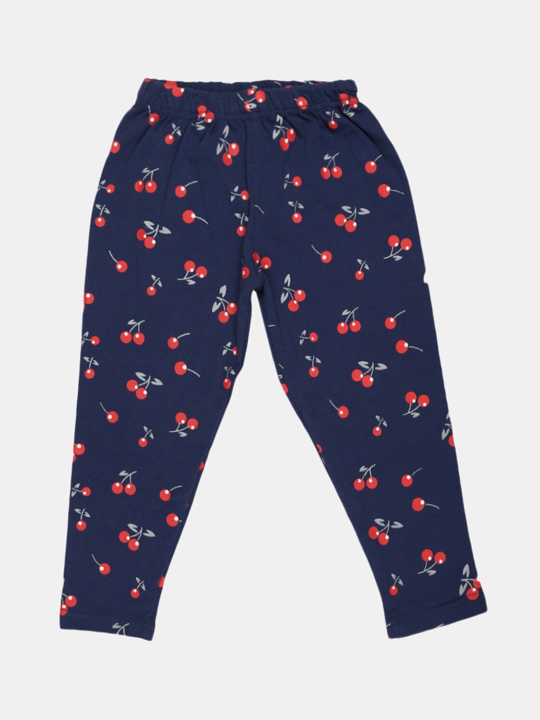 

V-Mart Girls Printed Ankle-Length Cotton Lycra Leggings, Navy blue