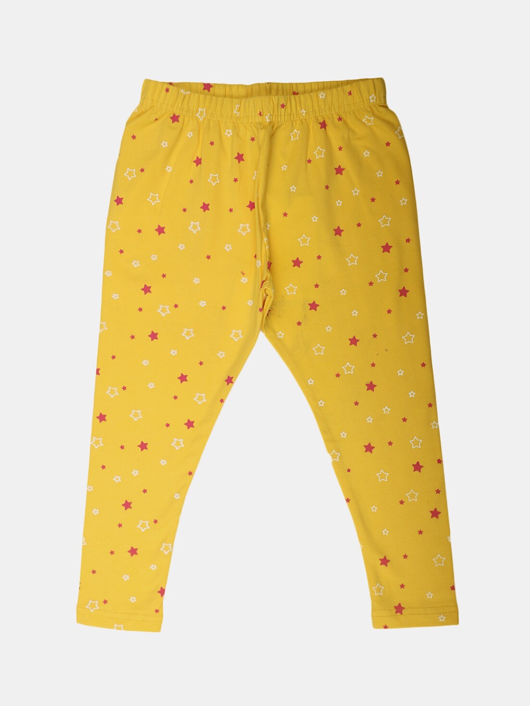 

V-Mart Girls Printed Ankle-Length Cotton Lycra Leggings, Yellow