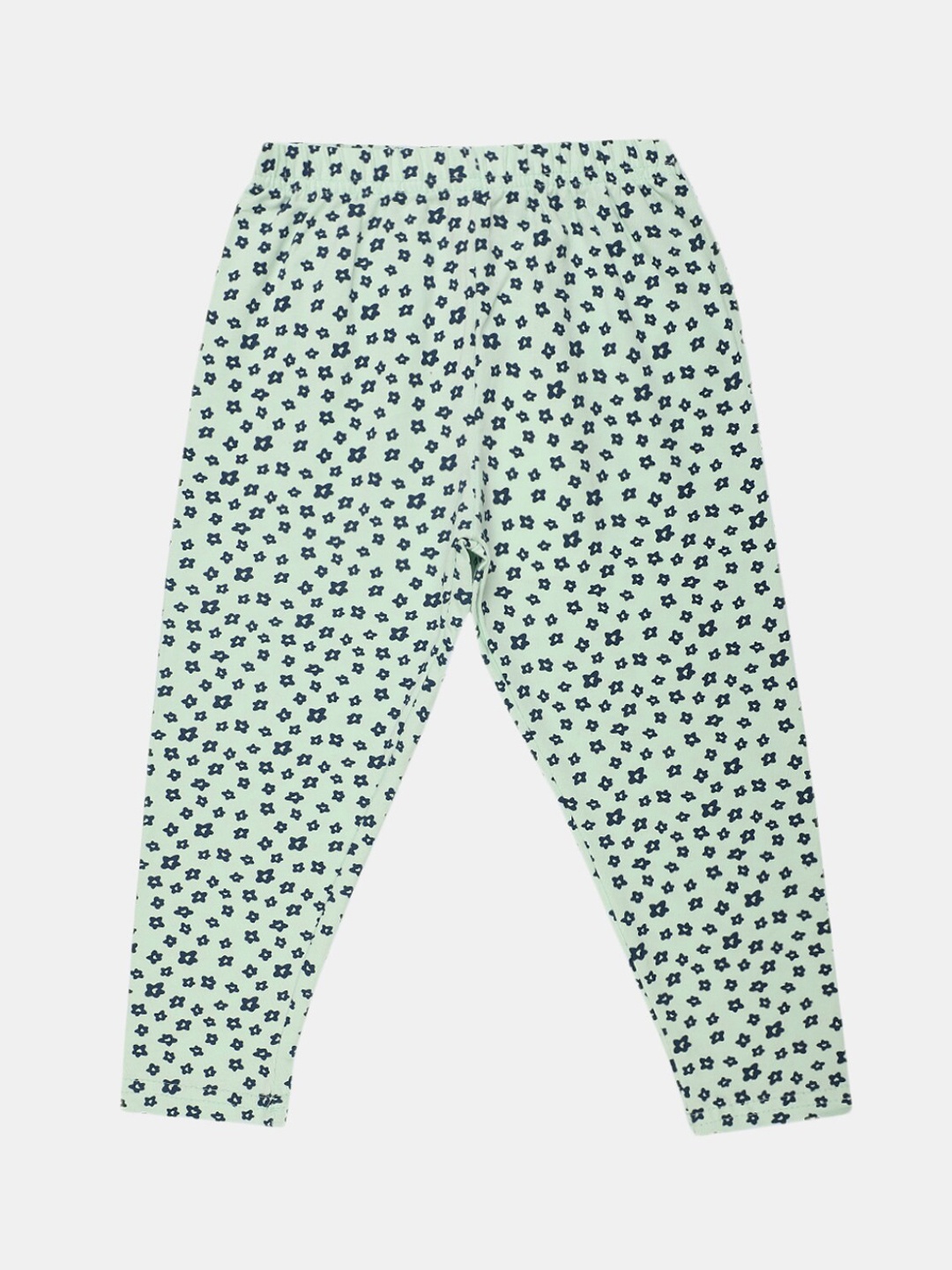 

V-Mart Girls Printed Cotton Lycra Ankle Length Legging, Sea green