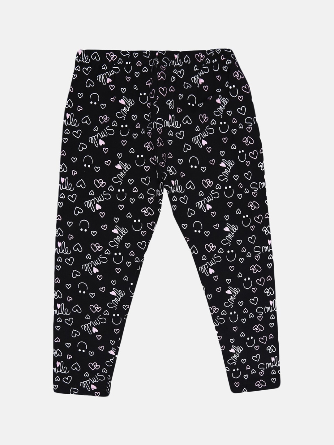 

V-Mart Printed Ankle-Length Leggings, Black