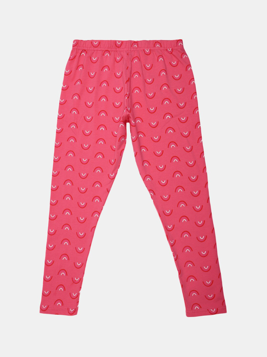 

V-Mart Girls Printed Ankle-Length Cotton Lycra Leggings, Pink