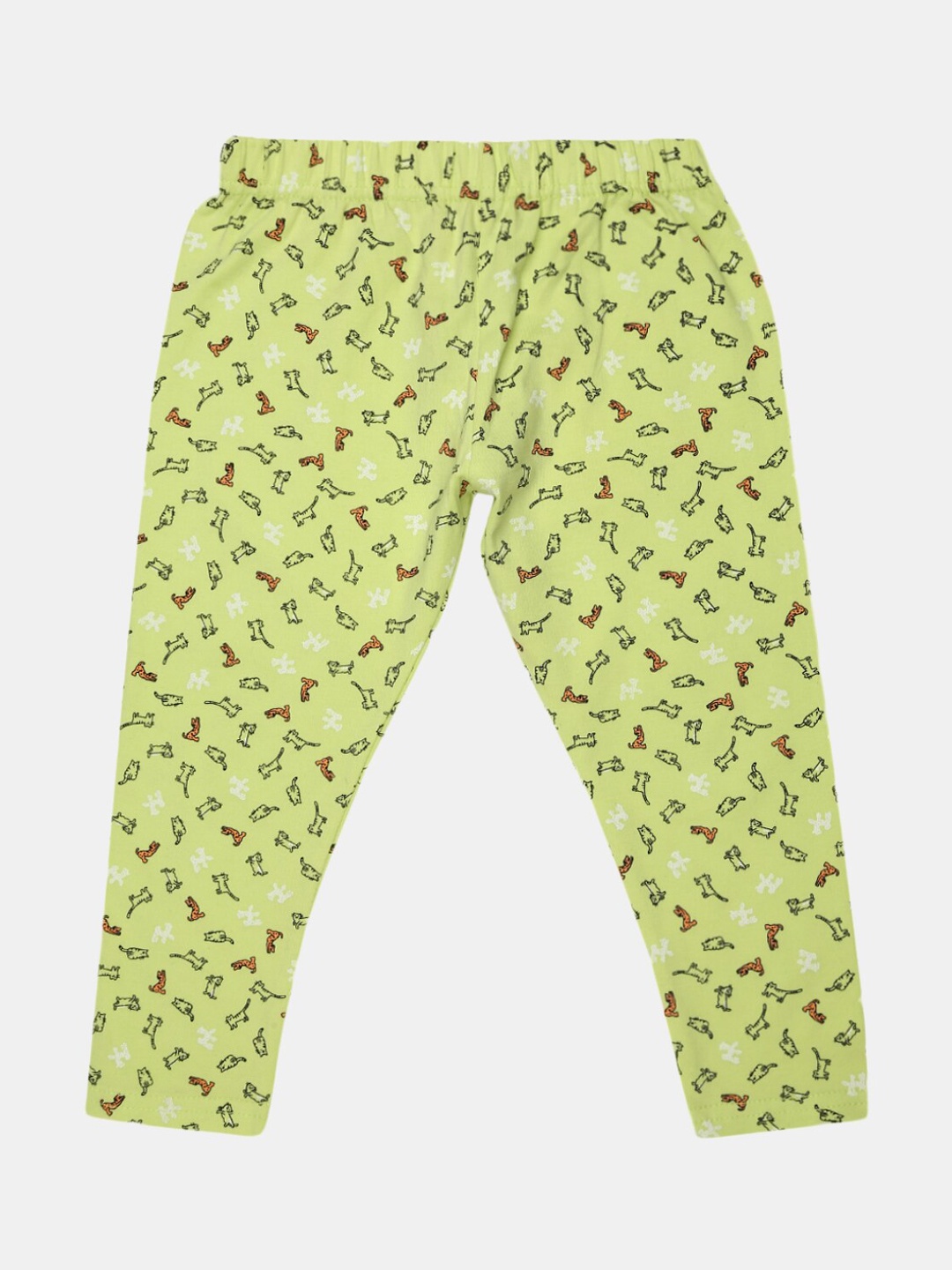

V-Mart Girls Printed Ankle-Length Cotton Lycra Leggings, Green