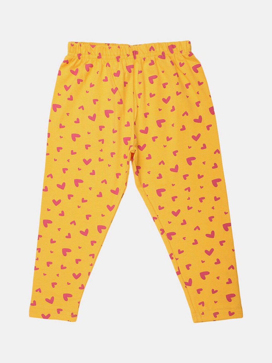 

V-Mart Girls Printed Cotton Lycra Ankle Length Legging, Yellow