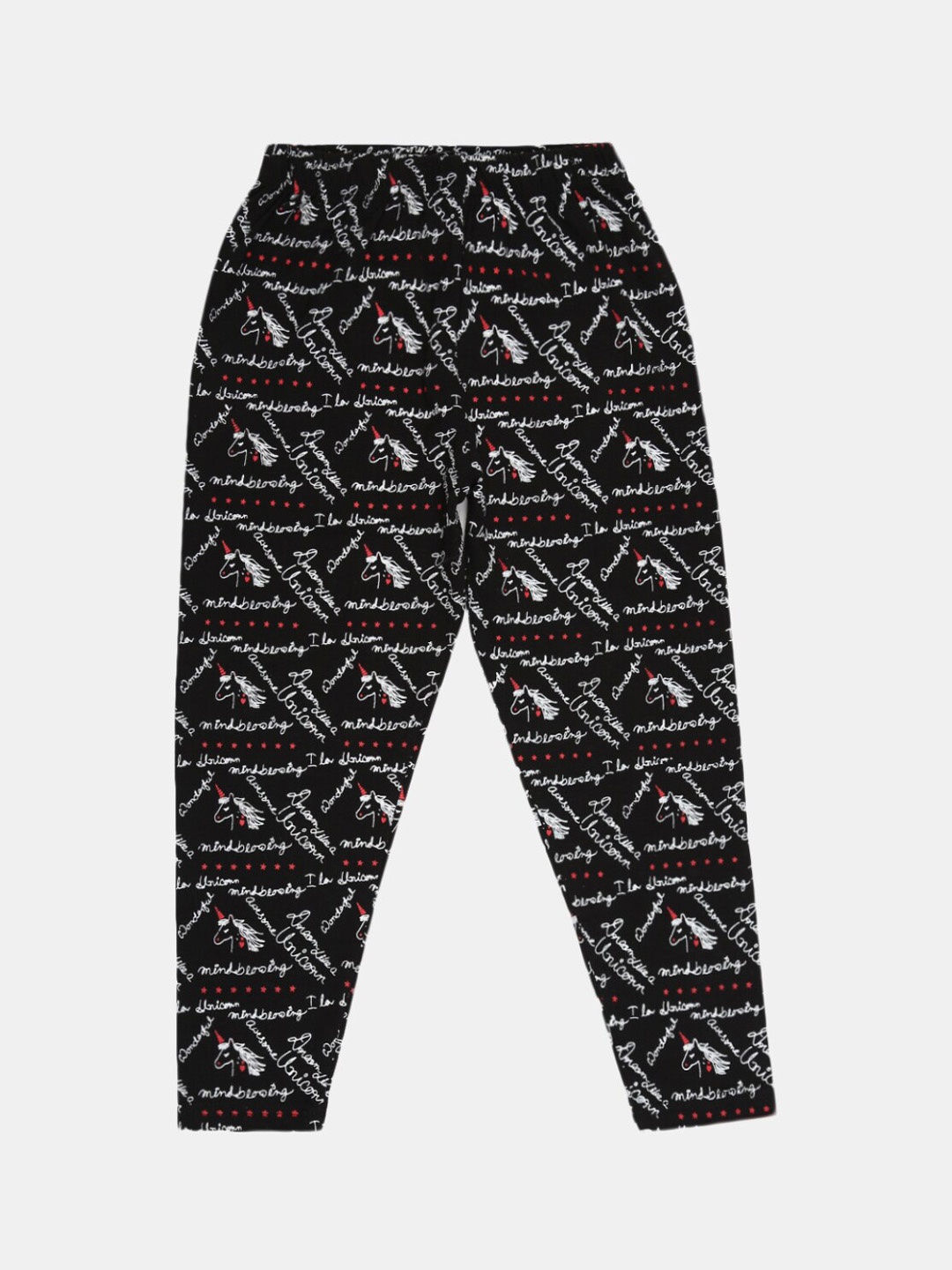 

V-Mart Girls Printed Ankle Length Cotton Lycra Leggings, Black
