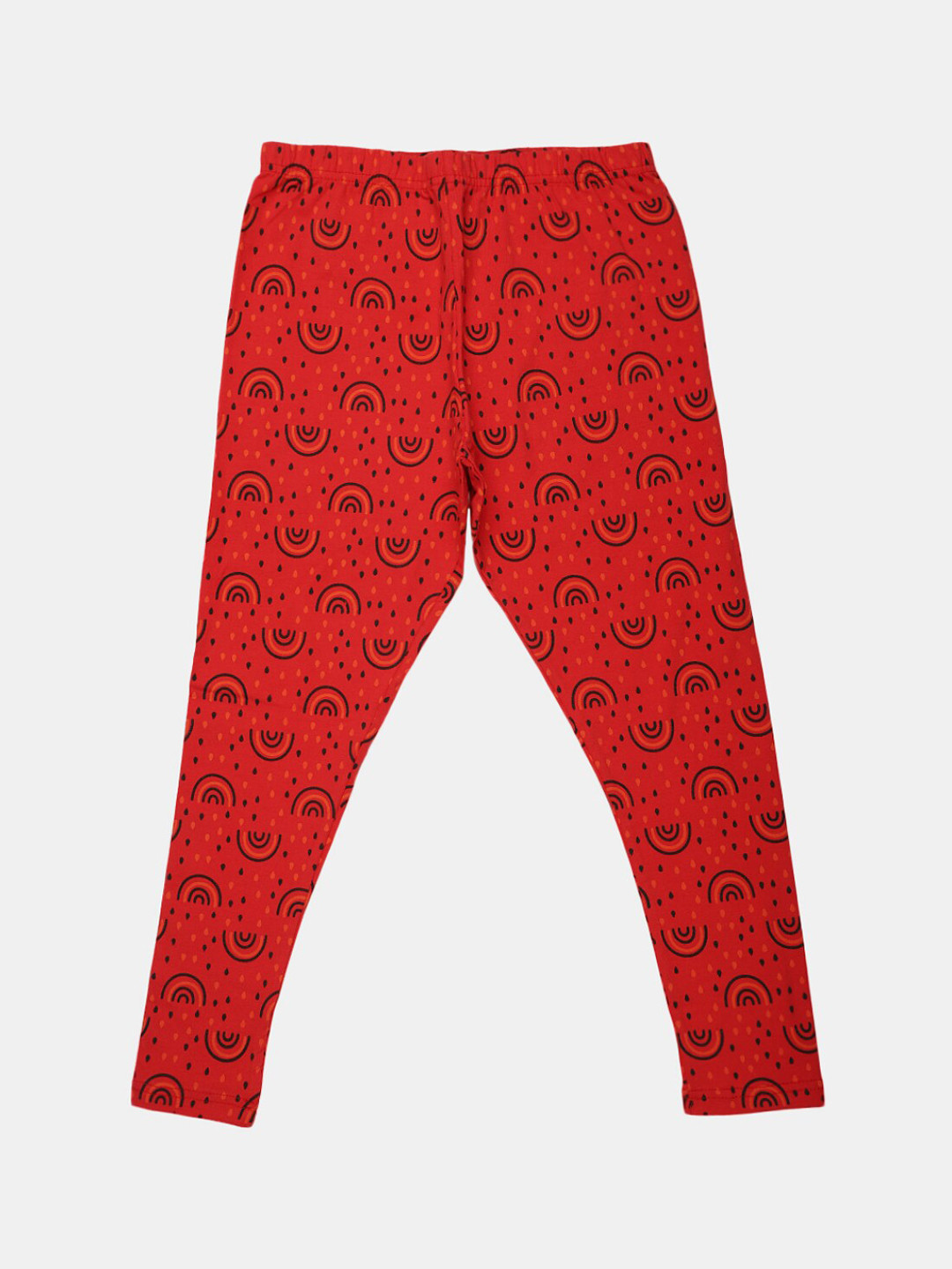 

V-Mart Girls Printed Cotton Lycra Ankle Length Legging, Red